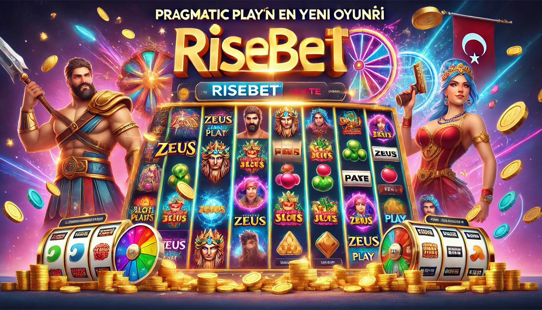 Pragmatic Play’in en yeni slot oyunlarını öne çıkaran, renkli ve heyecan dolu bir tasarım. Risebet’in sunduğu çeşitli oyunlara dikkat çeker.